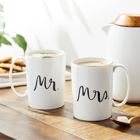 Kate Spade New York Bridal Party Mr. & Mrs. Mugs Set of Two - Picture 1 of 11